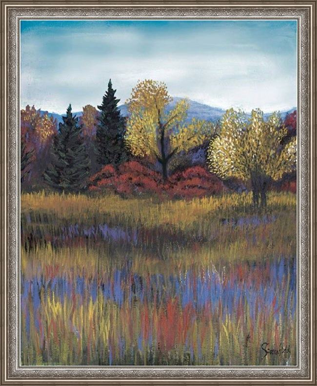 Framed 2010 landscape painting