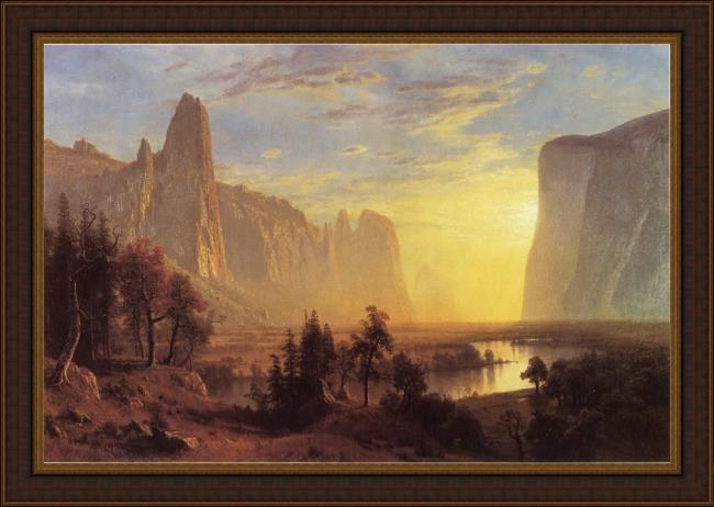 Framed Albert Bierstadt yosemite valley yellowstone park painting