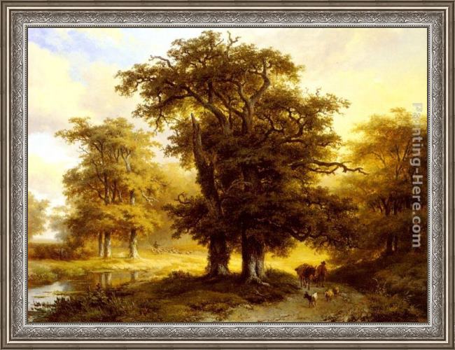 Framed Eugene Verboeckhoven the country road painting