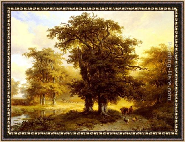Framed Eugene Verboeckhoven the country road painting