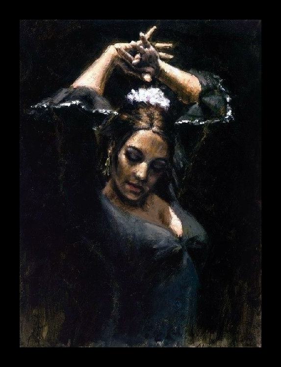 Framed Flamenco Dancer duende painting
