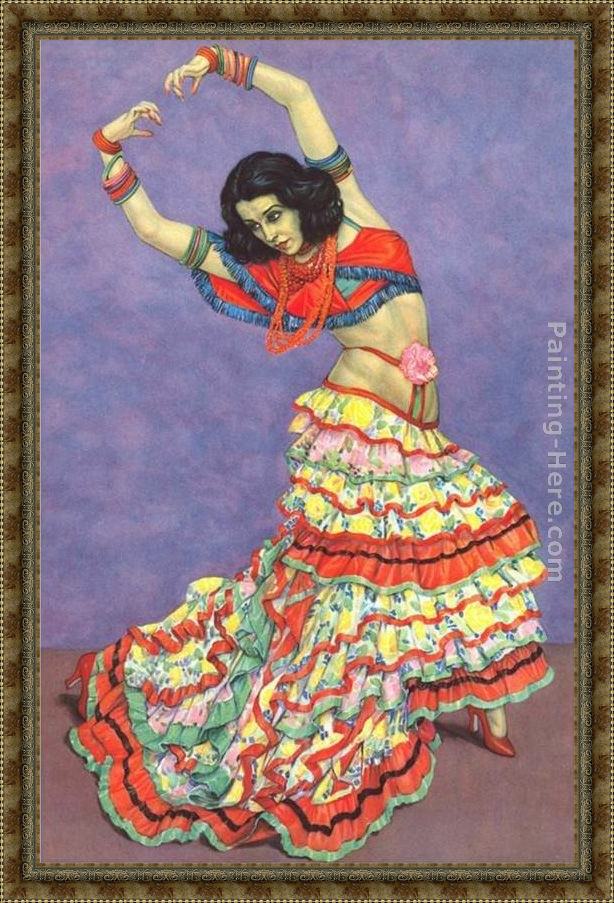 Framed Flamenco Dancer flamenco dancer art painting