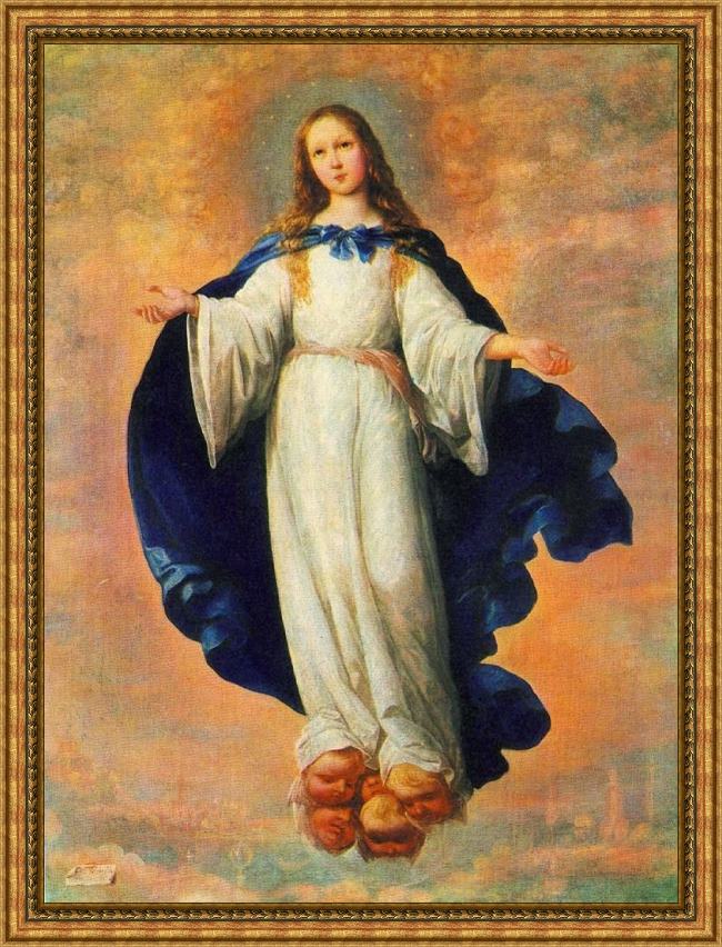 Framed Francisco de Zurbaran the immaculate conception2 painting