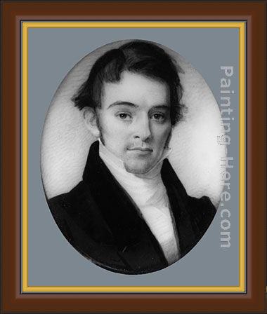 Framed George Catlin portrait of a gentleman painting