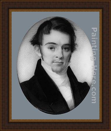 Framed George Catlin portrait of a gentleman painting