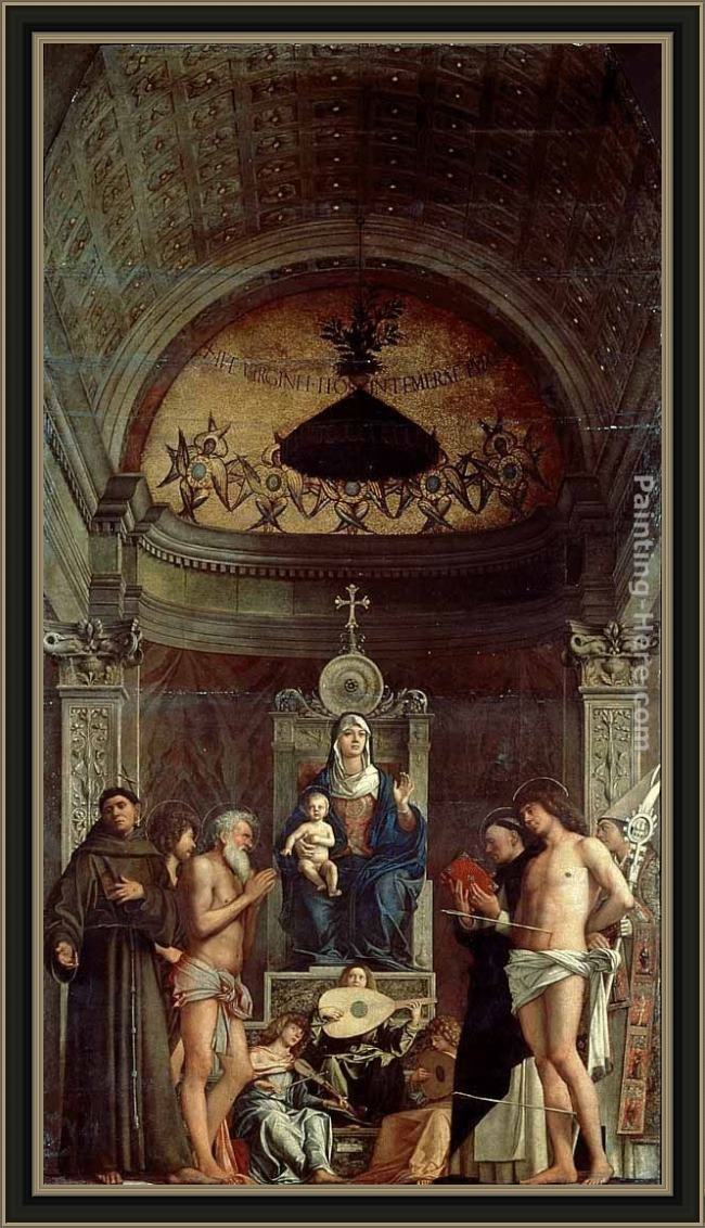 Framed Giovanni Bellini san giobbe altarpiece painting