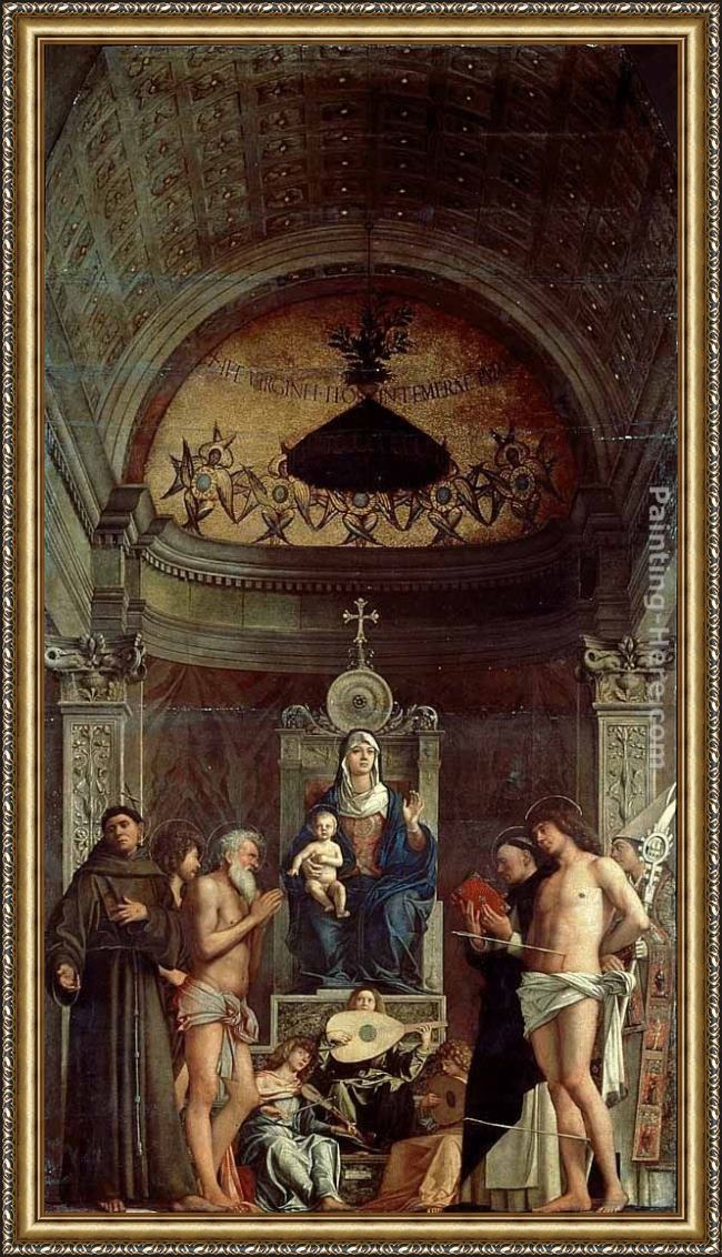 Framed Giovanni Bellini san giobbe altarpiece painting