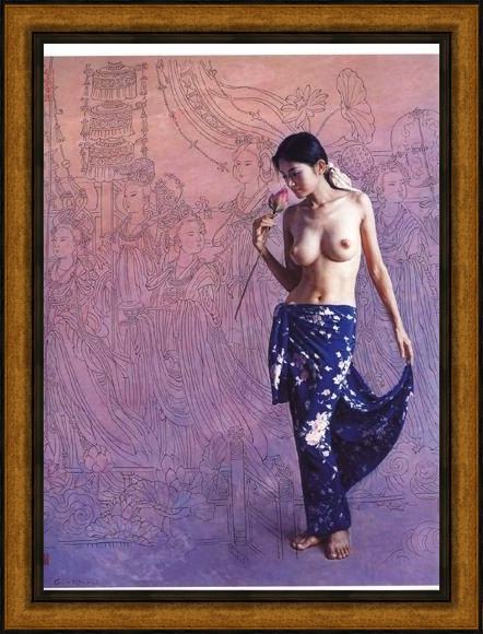 Framed Guan zeju gzj07 painting