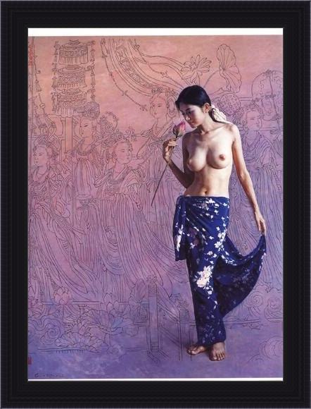 Framed Guan zeju gzj07 painting