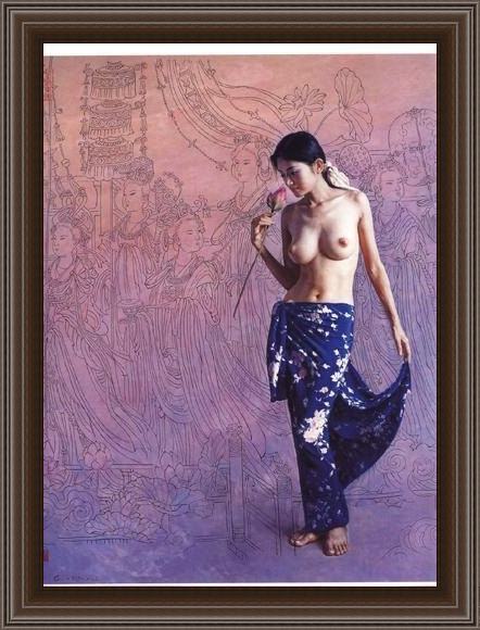 Framed Guan zeju gzj07 painting