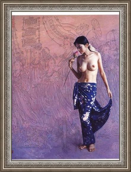 Framed Guan zeju gzj07 painting