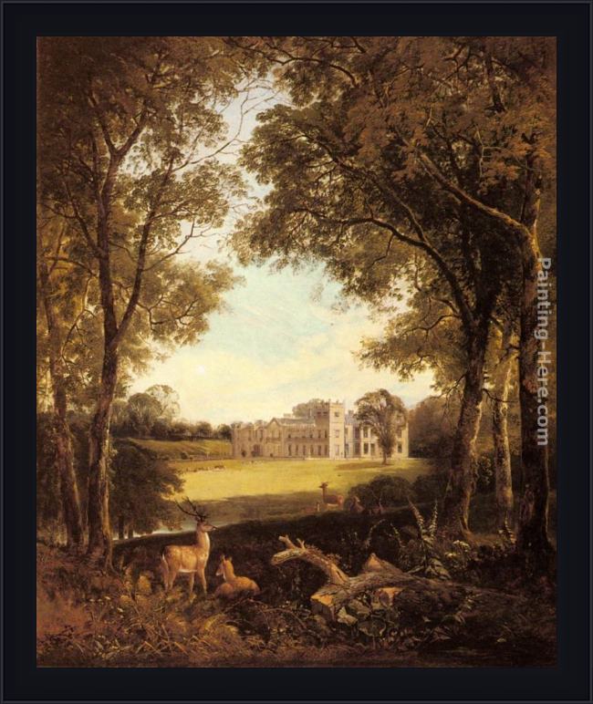 Framed Henry John Boddington a view of norton hall, near daventry, north hamptonshire, england painting