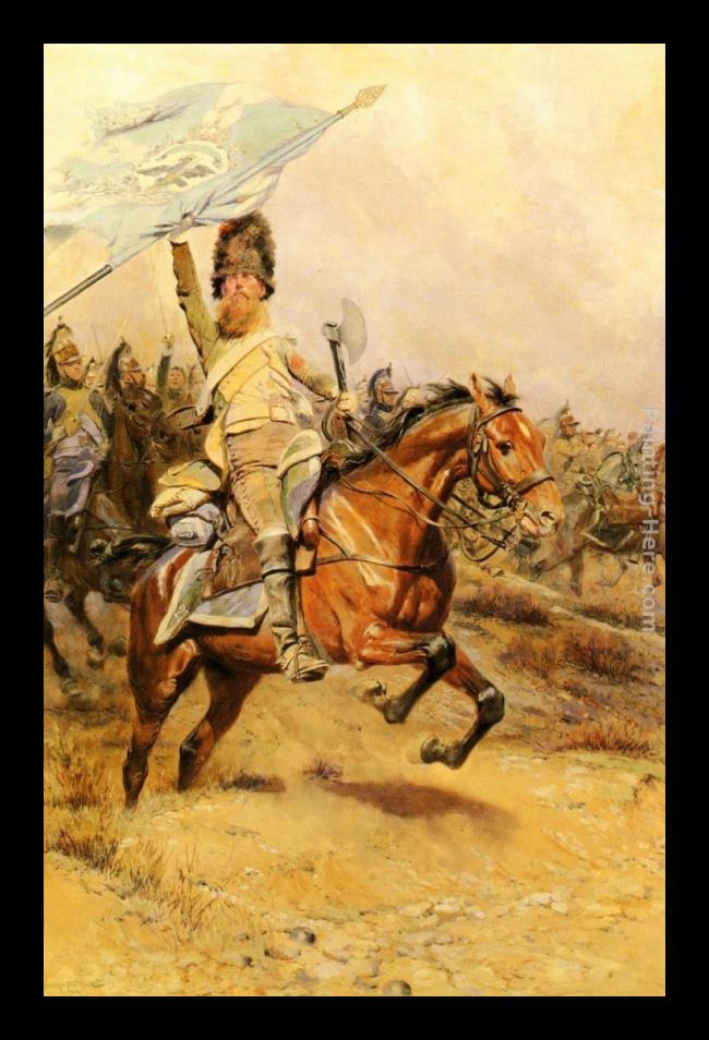 Framed Jean Baptiste Edouard Detaille la charge painting