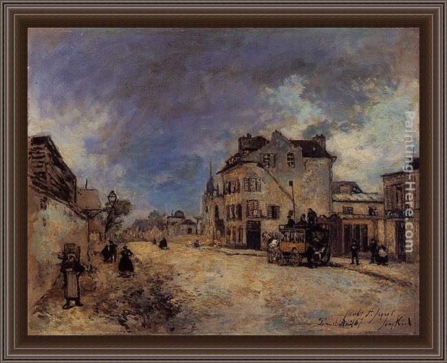 Framed Johan Barthold Jongkind faubourg saint-jacques, the stagecoach painting