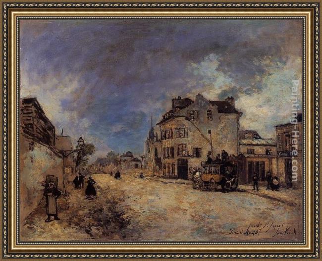 Framed Johan Barthold Jongkind faubourg saint-jacques, the stagecoach painting