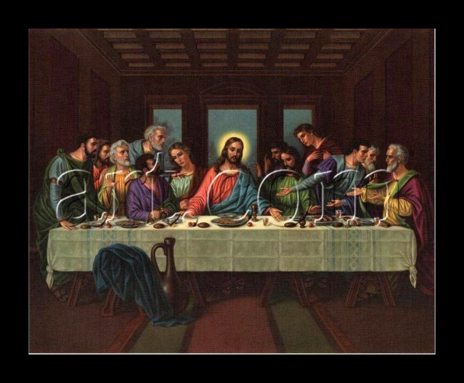 Framed Leonardo da Vinci picture of the last supper painting