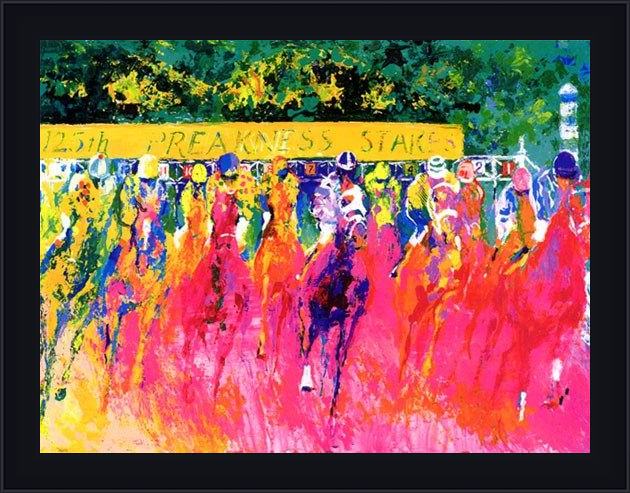 Framed Leroy Neiman 125th preakness stakes painting