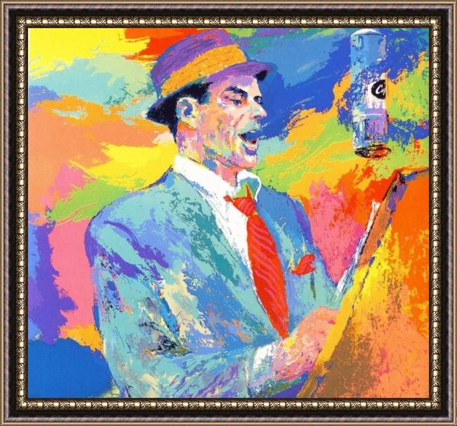 Framed Leroy Neiman frank sinatra painting