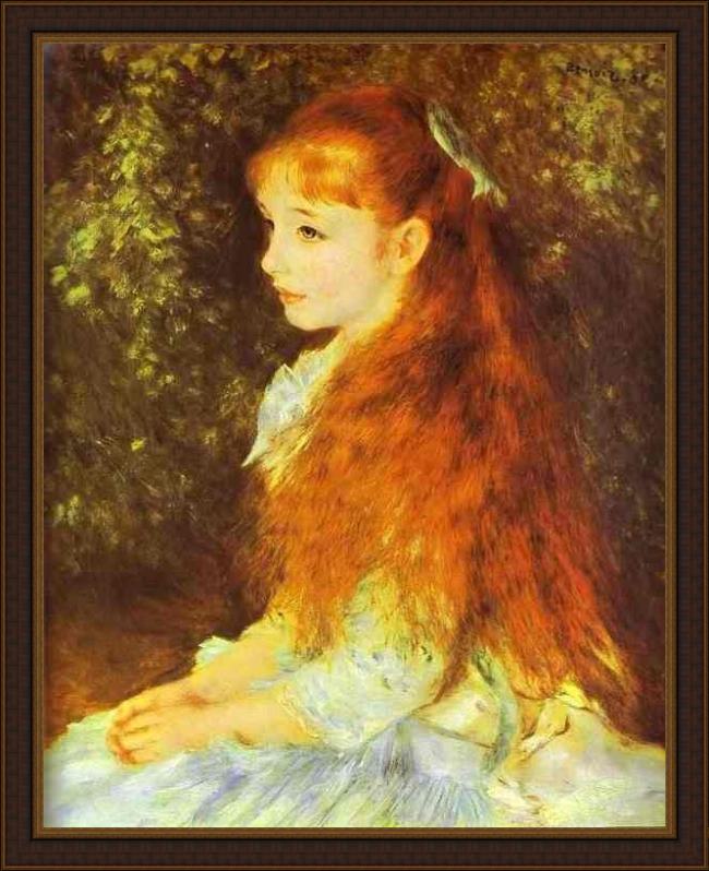 Framed Pierre Auguste Renoir mlle. irene cahen d'anvers painting