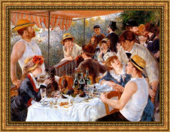 Framed Pierre Auguste Renoir the boating party lunch i painting
