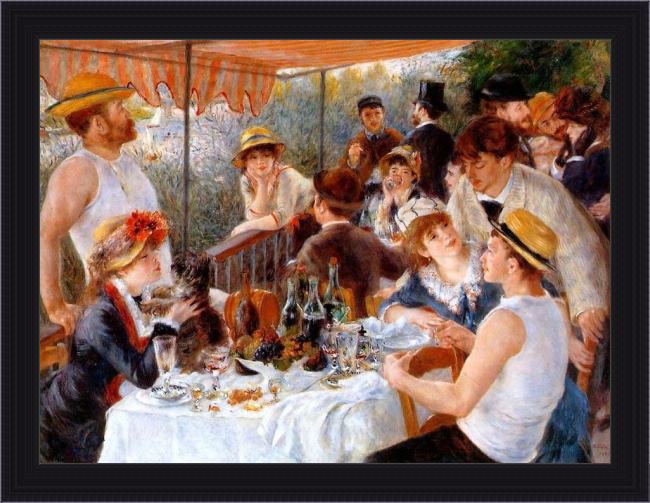 Framed Pierre Auguste Renoir the boating party lunch i painting