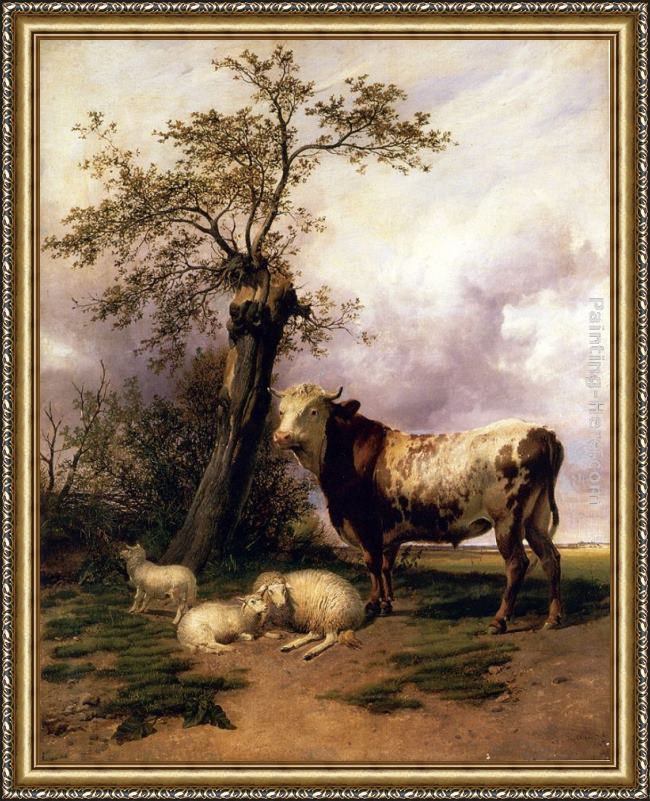Framed Thomas Sidney Cooper the lord of the pastures painting