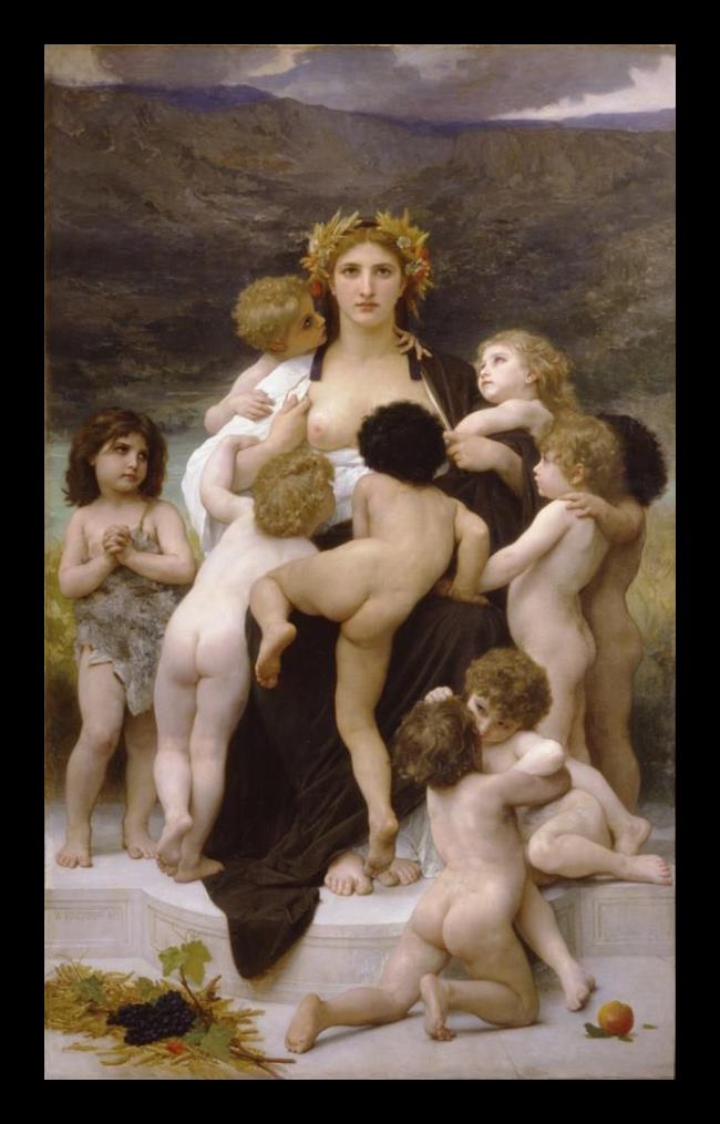 Framed William Bouguereau the motherland painting